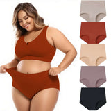 Pantalon int�rieur taille haute cintr� en pur coton pour femmes grandes tailles Qo kolu